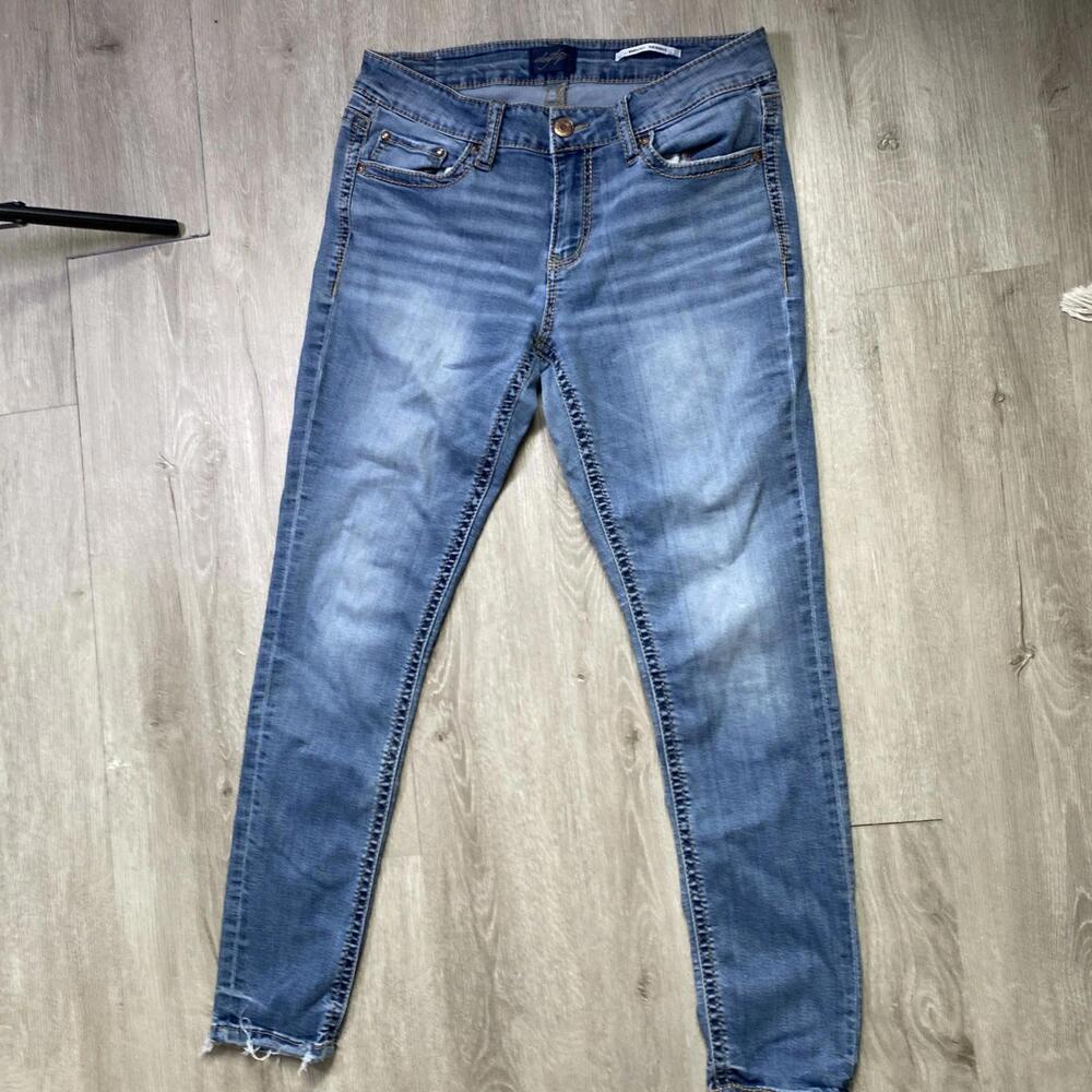 Virgo Jeans Women’s Daytrip Blue Distressed Skinny 28 S - Picture 2 of 10